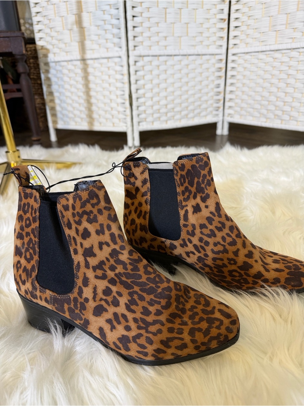 a new day Leopard-Print Chelsea Ankle Boots in Brown and Black